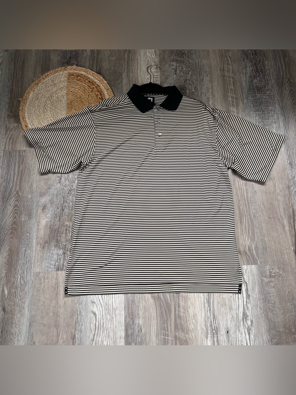 FOOTJOY Striped Mens Golf Performance Polo Shirt